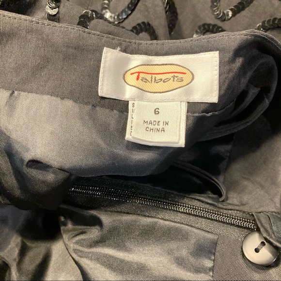 Sparkly Black Squiggly Abstract Sequin Pencil Skirt - Picture 12 of 12